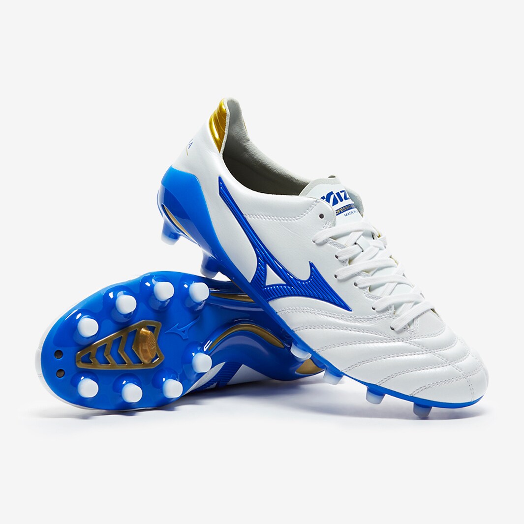 Mizuno Morelia Neo II Made in Japan FG - White/Wave Cup Blue
